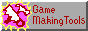 The Game Making Tools logo and text on an embossed grey button in an EGA colour palette