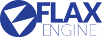 Flax Engine logo. Icon is two long triangles inside a circle